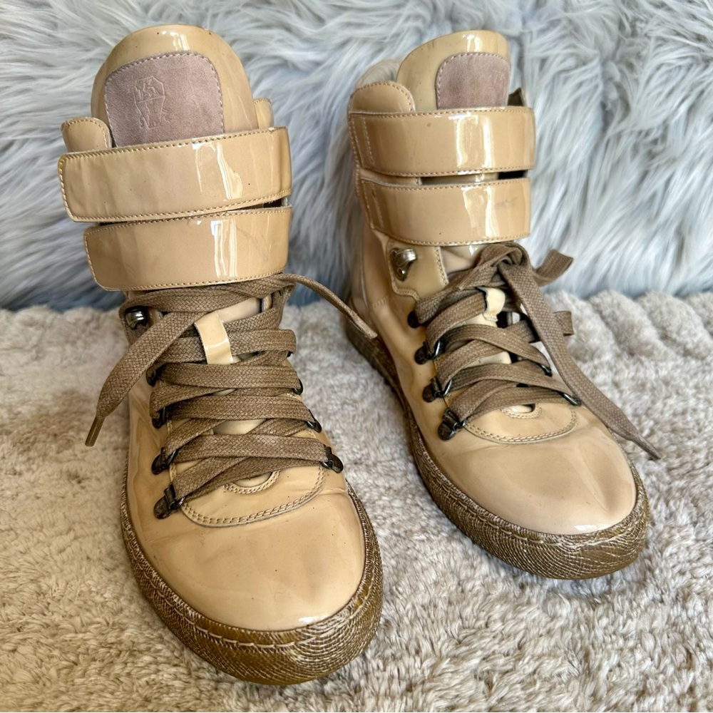 Brunello Cucinelli high top patent leather sneakers - Picture 2 of 6
